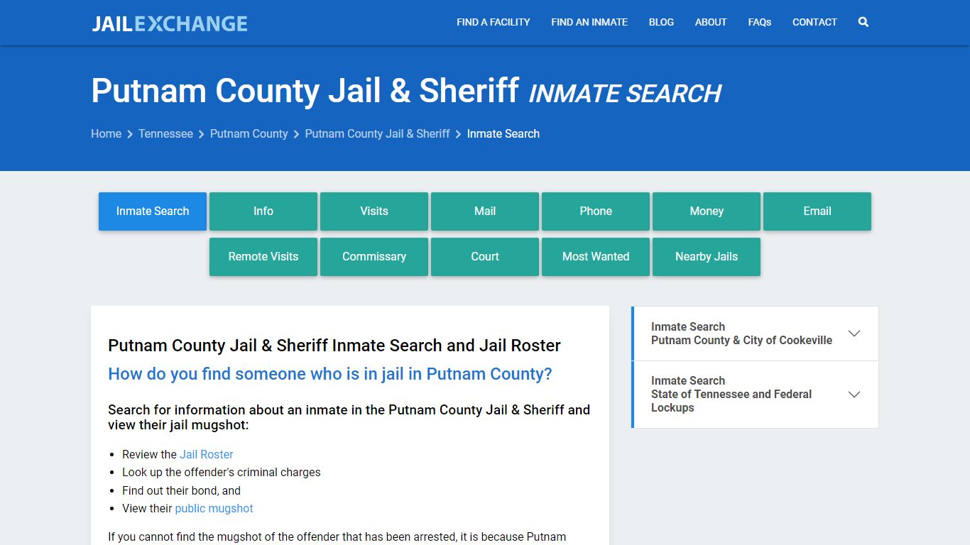 Putnam County Jail & Sheriff Inmate Search - Jail Exchange